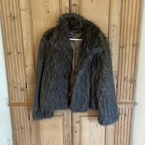 Trina Turk faux fur jacket size Large